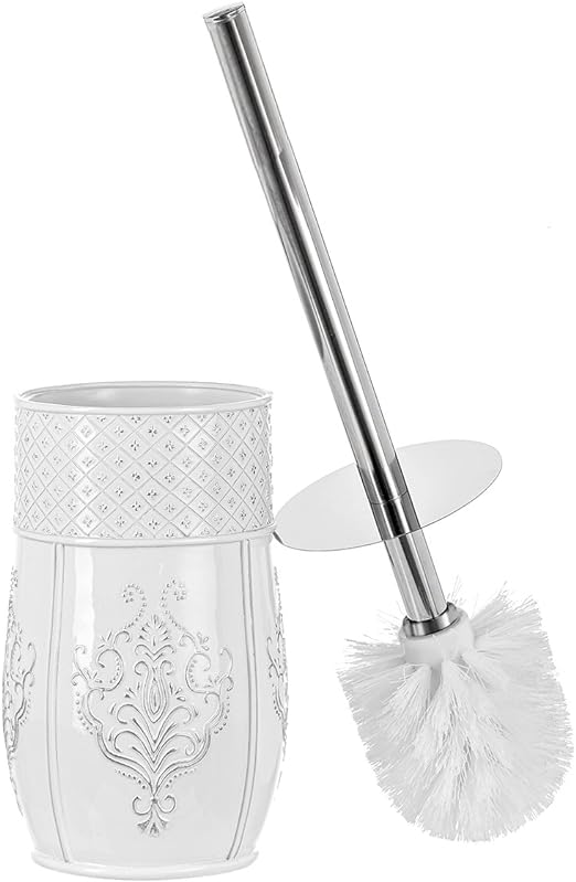 Creative Scents Vintage White Bathroom Toilet Brush Set