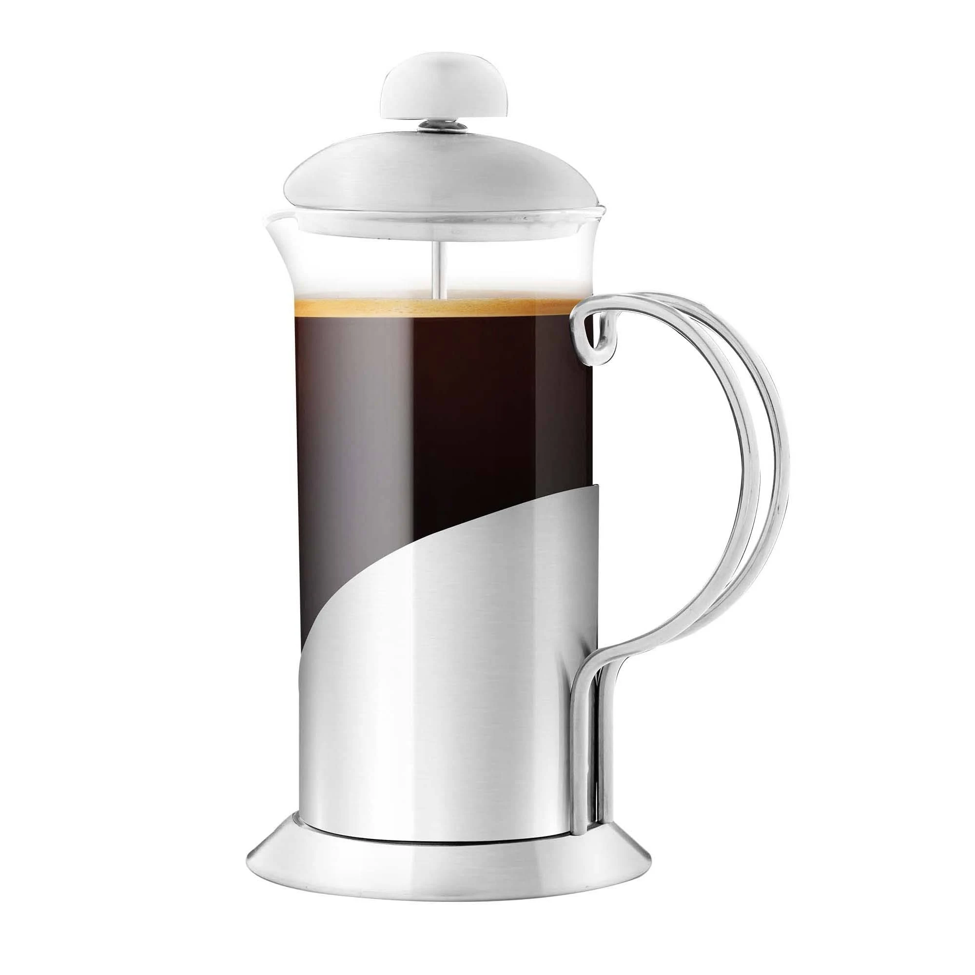 Ovente 3 inch, French Press Carafe Coffee & Tea Maker, 4 Filter Stainless Steel FSL12S