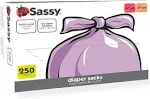 Sassy 250ct Diaper Sacks- Lavender, 250 Count (Pack of 1)