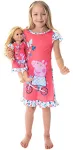 Seven Times Six Peppa Pig Toddler Girls Pajamas Nightgown With Matching Doll Gown Set