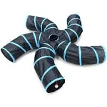 Cat 5 Way Collapsible Interactive Maze Play Tunnel Black/Blue