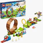 LEGO Sonic the Hedgehog Sonic's Green Hill Zone Loop Challenge, Buildable Game Toys for Kids, Boys & Girls with 9 Characters including Dr. Eggman and Amy Figures 76994