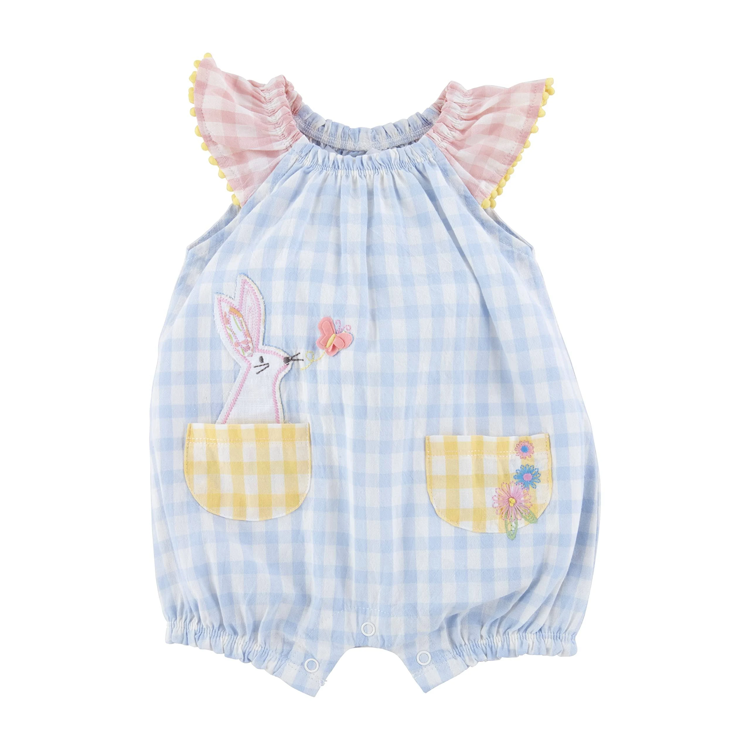 Mud Pie Bunny Gingham Romper - 3-6M