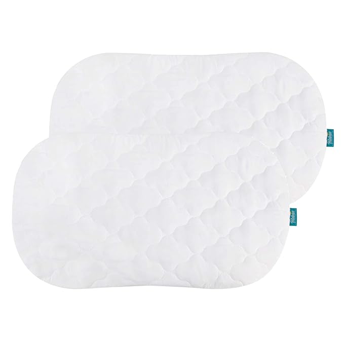 Bassinet Mattress Cover Compatible with Halo Bassinest Swivel Sleeper Bassinet Mattress Pad, 2 Pack, Microfiber, Waterproof and Soft, White