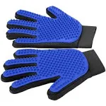 DELOMO Upgrade Pet Grooming Gloves Cat Brushes Gloves for Gentle Shedding - Efficient Pets Hair Remover Mittens - Dog Washing Gloves for Long and Short Hair Dogs & Cats & Horses - 1 Pair (Blue)