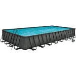 Funsicle 32' x 16' x 52" Oasis Rectangle Outdoor Above Ground Swimming Pool