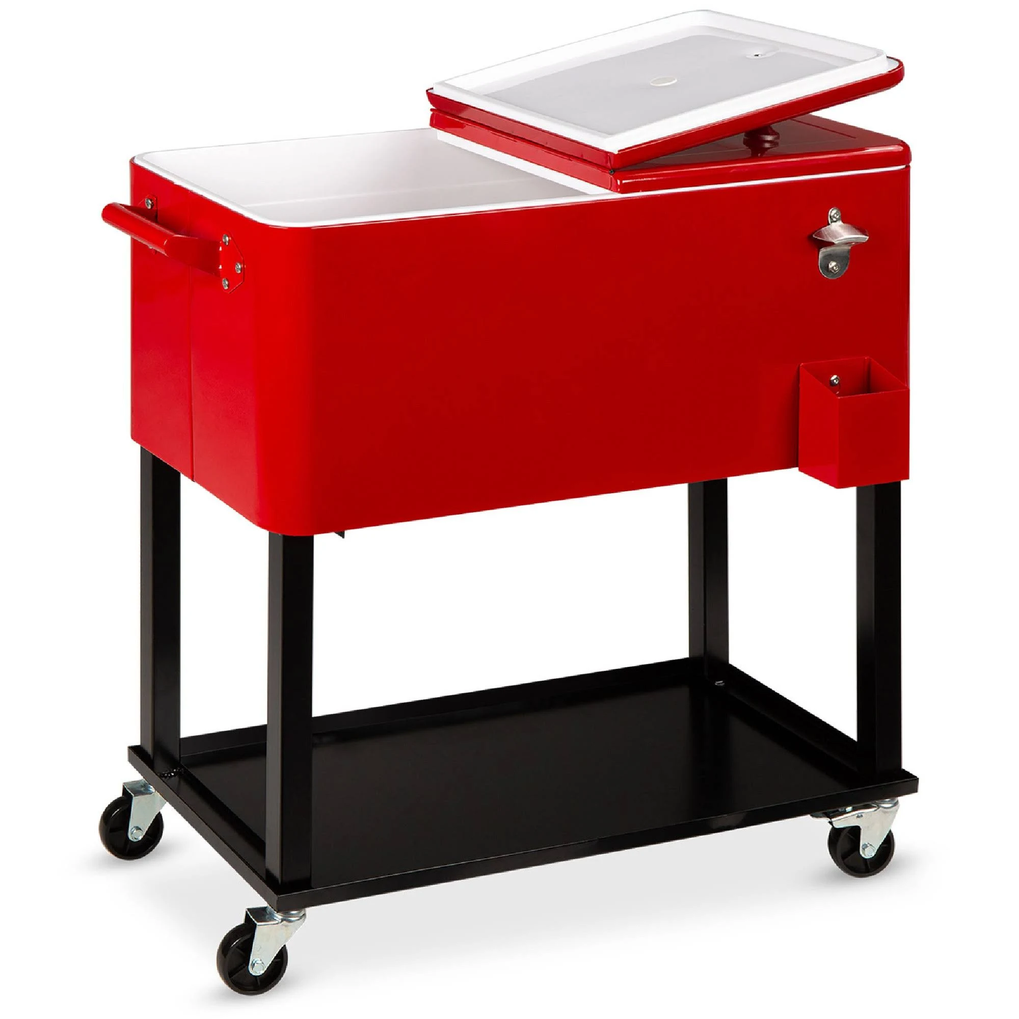 Best Choice Products 80-Quart Outdoor Steel Rolling Cooler Cart