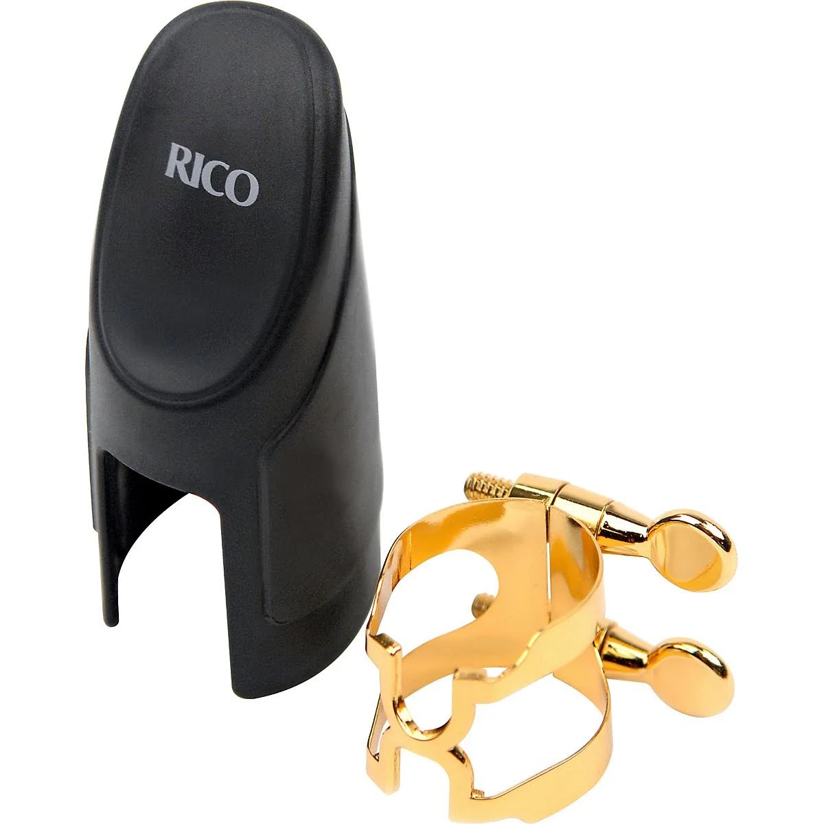 Rico Gold Plated H-Ligature and Cap for Soprano Sax Hard Rubber Mouthpiece- HSS1G