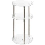 mDesign Spinning 3-Tier Lazy Susan 360 Makeup Organizer Tower