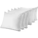 Circles Home 100% Cotton Breathable Pillow Protector with Zipper &#x2013; White (6 Pack)