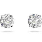 Swarovski White Attract Round Earrings, Rhodium Plating