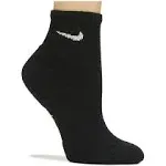 Nike Boys 6 Pack Cushioned Quarter Socks - Black/White Size M