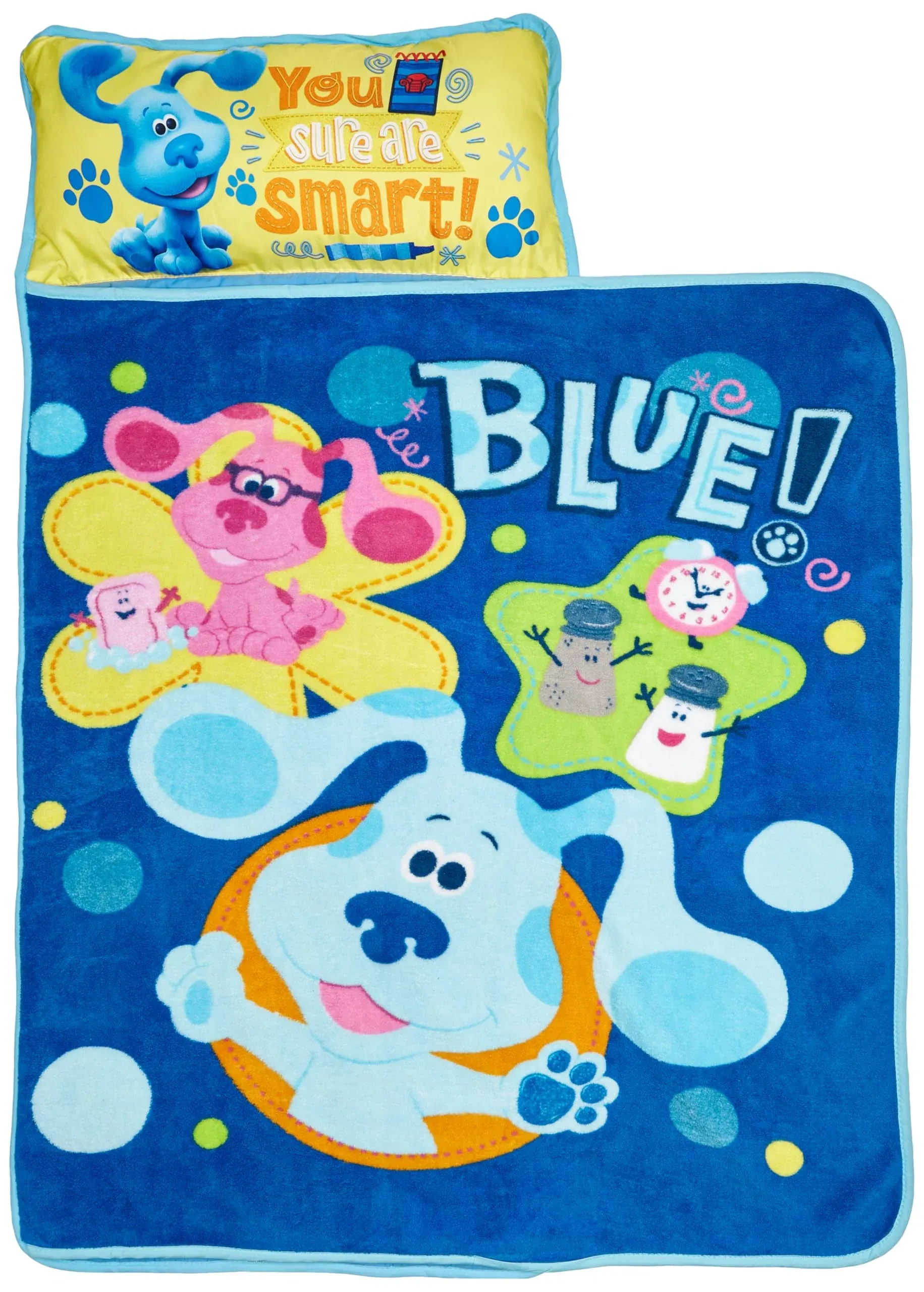 Nickelodeon BLUE’S CLUES AND YOU Kids Nap Mat Soft Blanket &amp; Pillow All In One