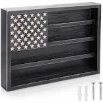 Challenge Coin Display Frame, Holder Wooden American Flag Wooden