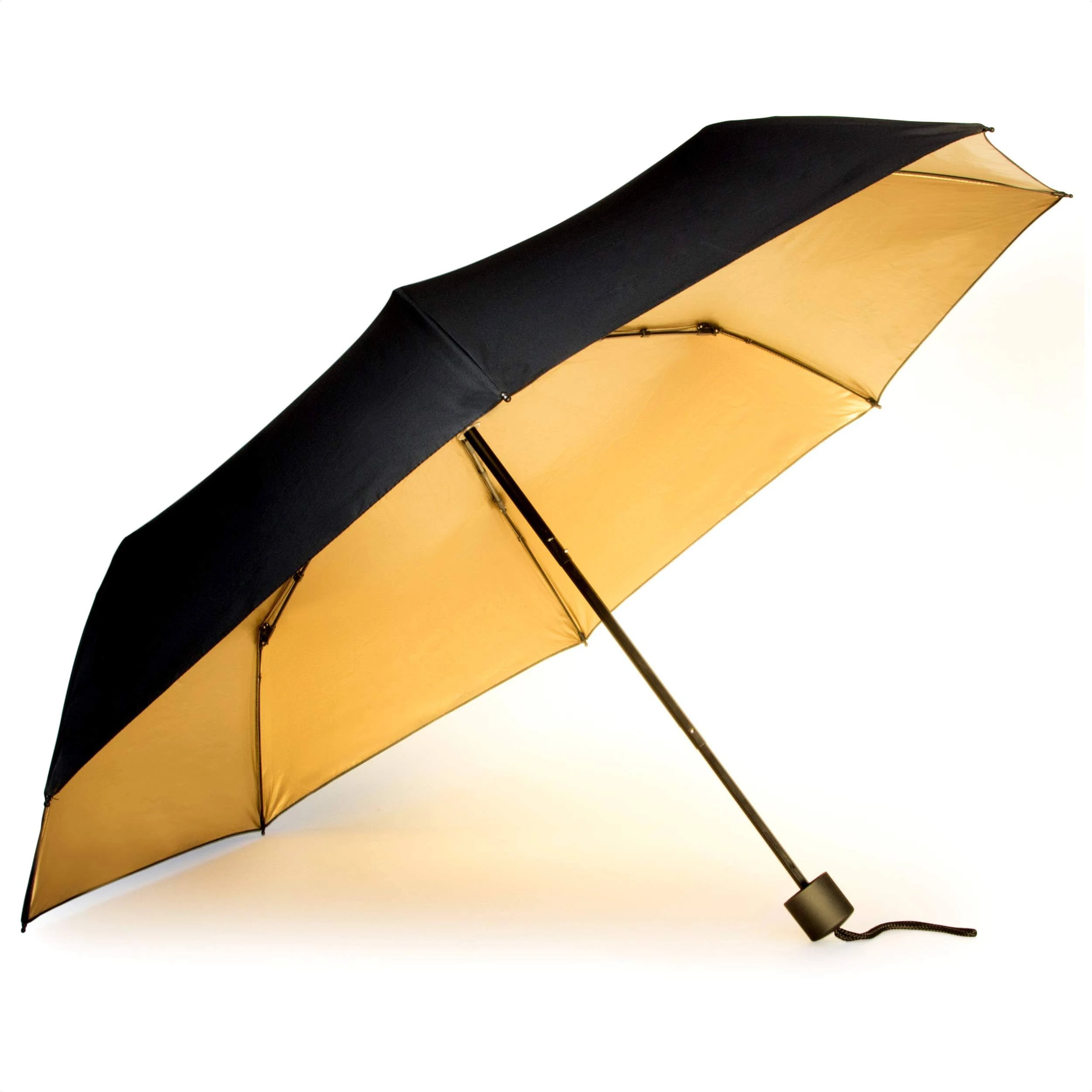 Suck UK Black And Gold Windproof Umbrella | Travel Umbrella | Lightweight Compact Umbrella | Folding Umbrella | Manual Telescope Umbrella | Strong Umbrella | Handbag Essentials