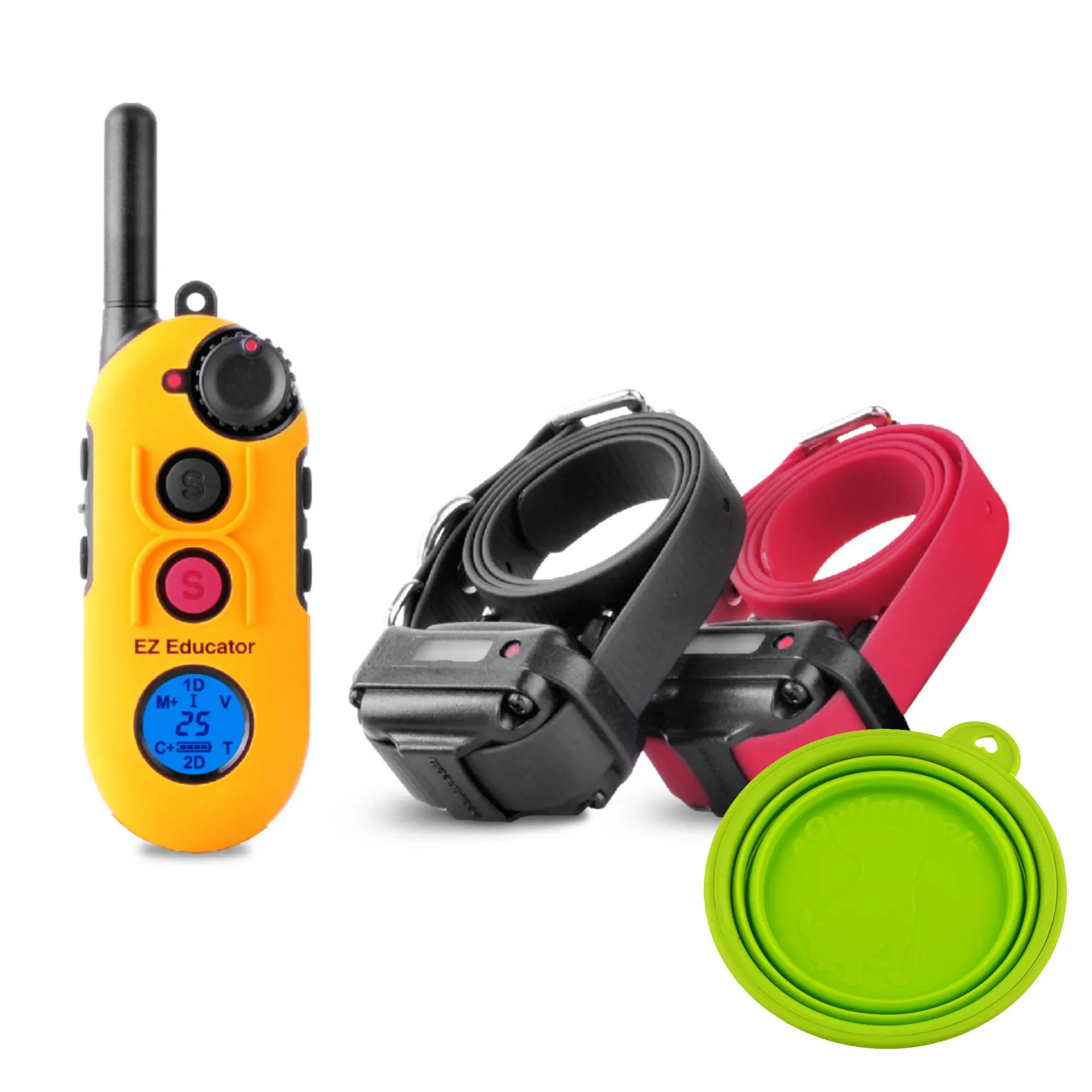 E-Collar Easy Educator EZ-900 1/2 Mile Remote Dog Trainer 1-2 Dog System + FREE Travel Bowl