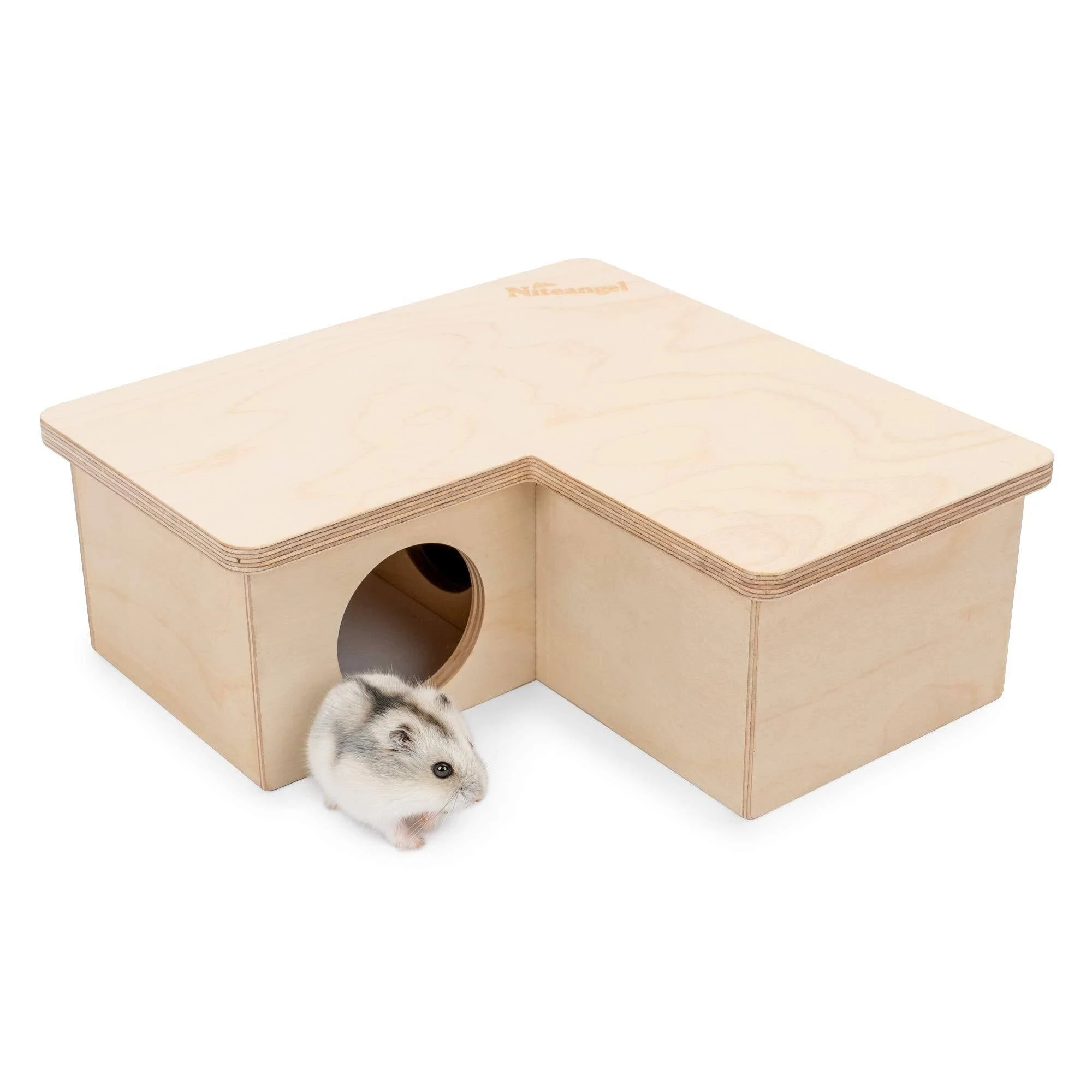 Niteangel Multi-Chamber Hamster House Maze: - Multi-Room Hideouts & Tunnel Exploring Toys for Hamster Gerbils Mice Lemmings (3-Room Large)