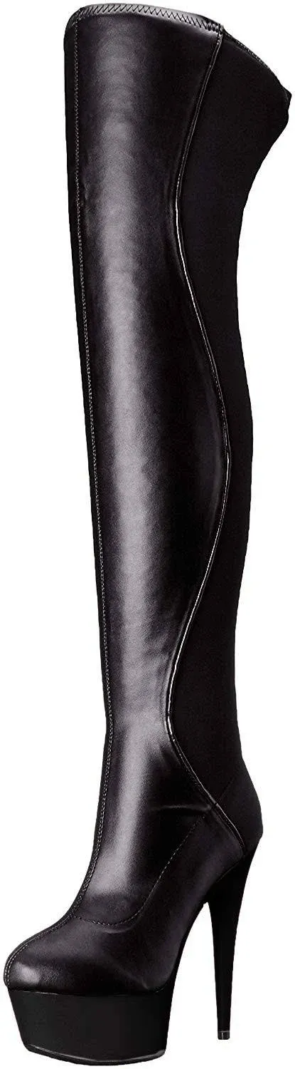 Ellie Shoes - 609-Unique - 6" Thigh High Boot 8 / Black