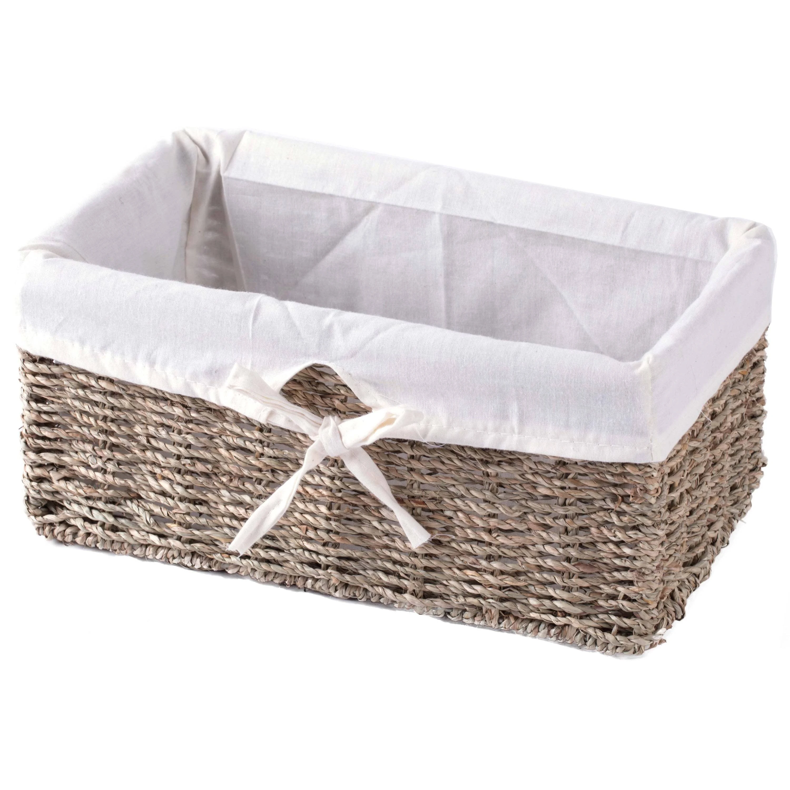 Vintiquewise (12-in W x 5.25-in H x 5.25-in D) Brown Sea Grass Stackable Basket