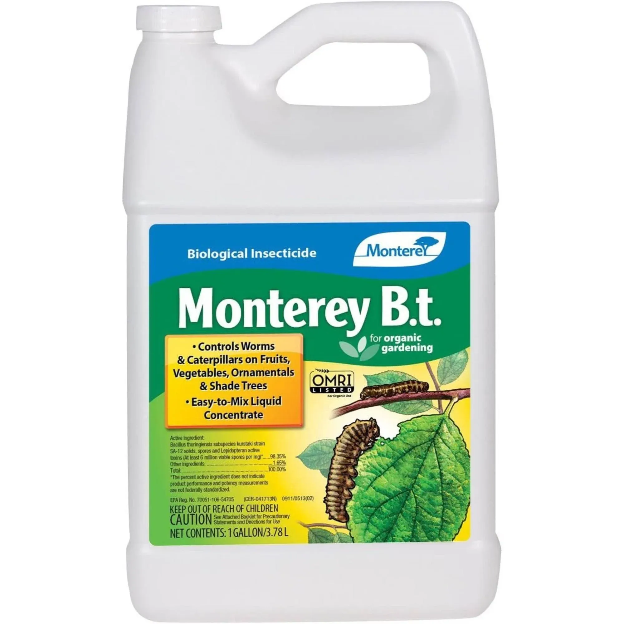 Monterey Bacillus Thuringiensis Biological Insecticide Concentrate Organic, 8 oz