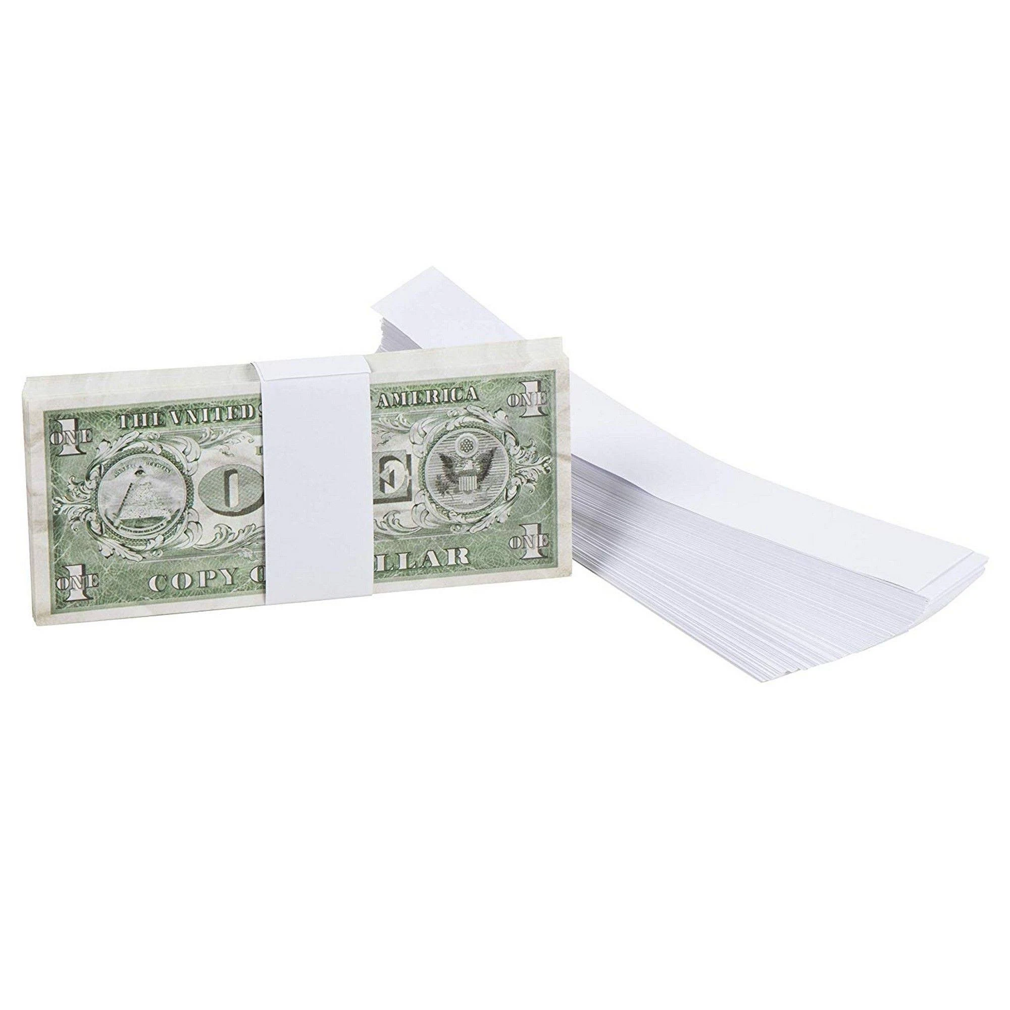 Juvale 300 Pack Money Bands for Cash, Blank Self-Adhesive Currency Straps, Bill Wrappers (White, 7.8x1.2 in)