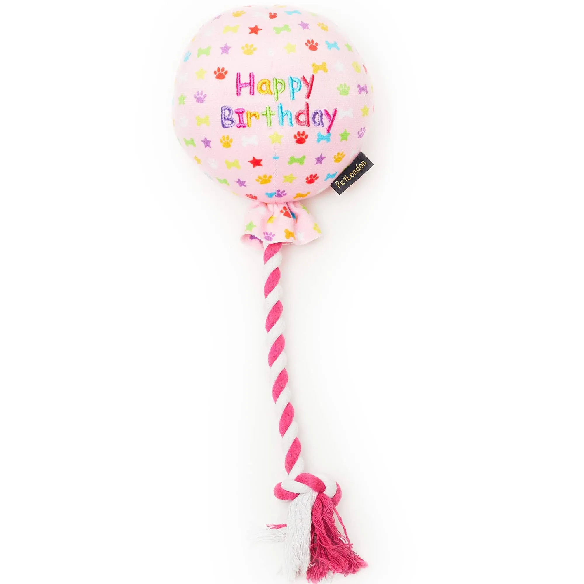 Pink Happy Birthday Balloon Dog Toy