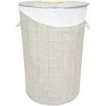 Home Basics Round Bamboo Hamper Grey