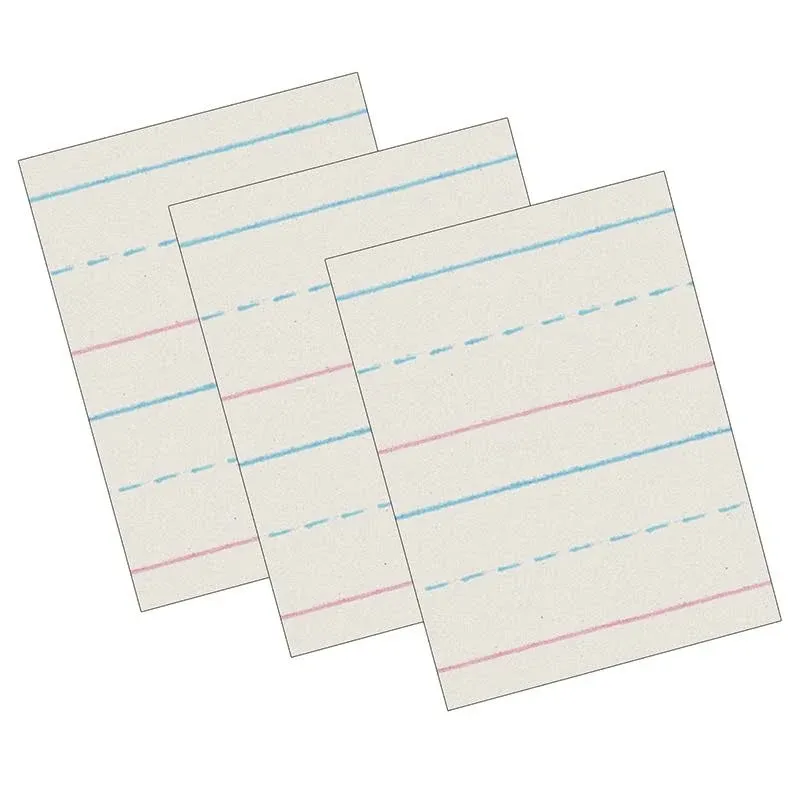 Newsprint Handwriting Paper, Dotted Midline, Grade 1, 5/8" x 5/16" x 5/16" Ruled Long, 10-1/2" x 8", 500 Sheets Per Pack, 3 Packs