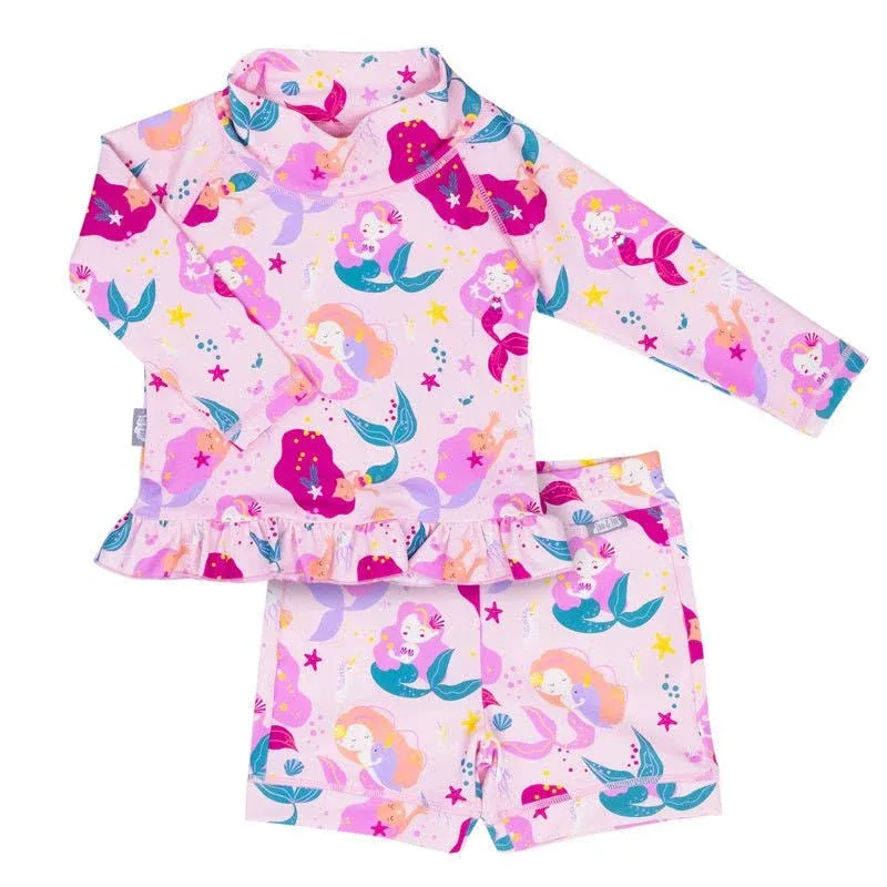 Kids UV Rashguard Set | Pink Mermaid