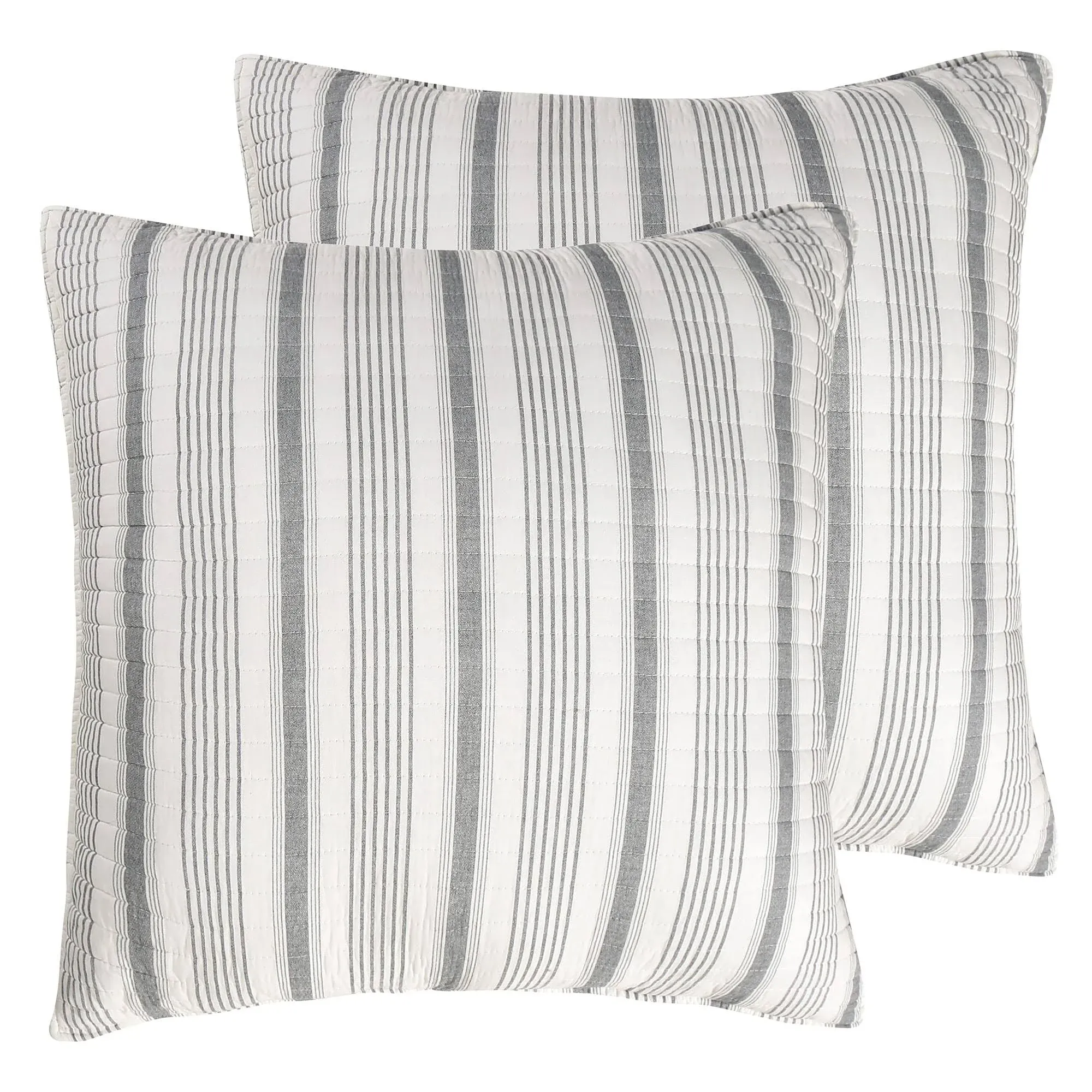 Levtex Home Camden Euro Sham Set of 2 Grey Stripe