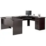 Realspace Broadstreet 65"W U-Shaped Executive Desk Walnut