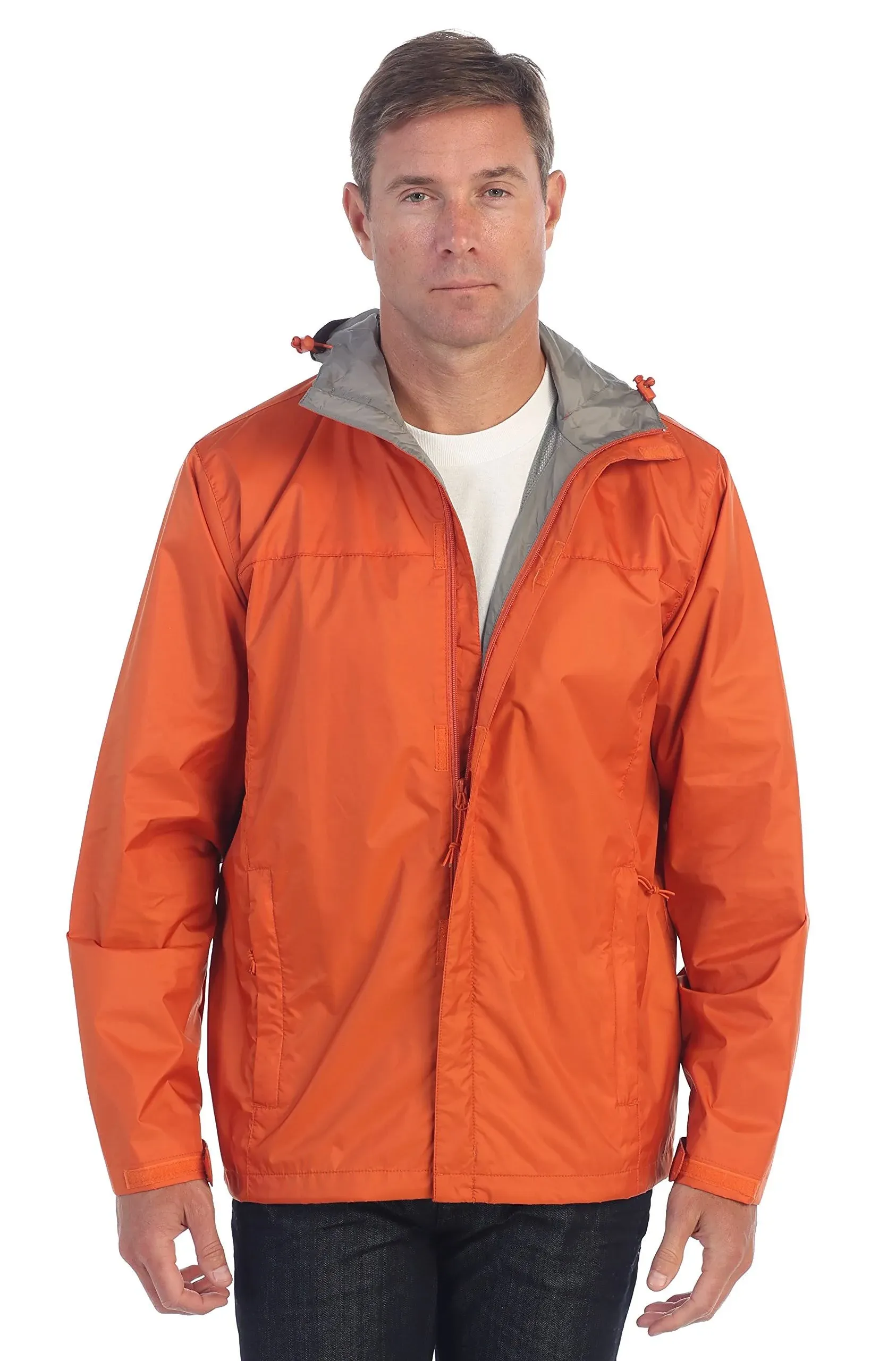 Gioberti Men's Waterproof Rain Jacket with Mesh Lining and Carrying Bag