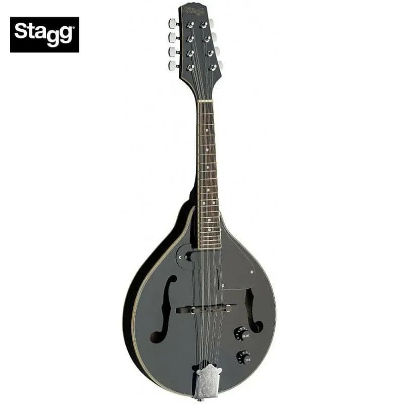 Stagg Acoustic Electric Bluegrass Mandolin - Black - M50 E Blk