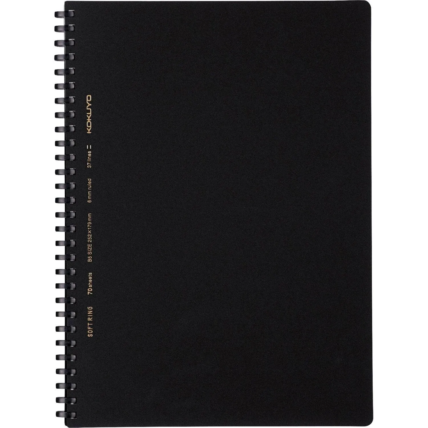 Kokuyo Notebook Soft Ring, Natural, B Ruled, 70 Sheets, B5, Black (su-sv407bd)