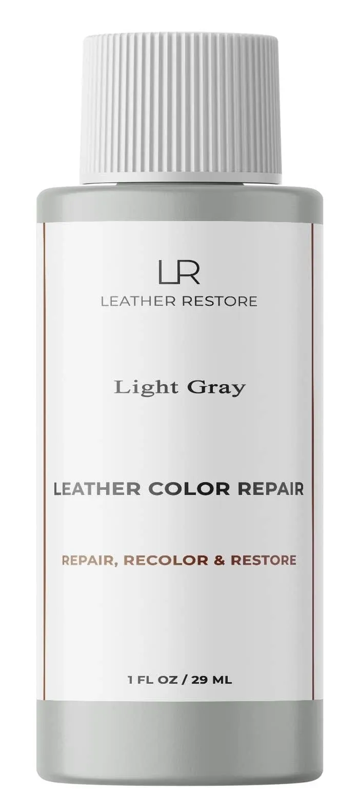 Leather Color Repair, Light Gray 1 OZ - Repair, Recolor and Restore Couch, Furniture, Auto Interior, Car Seats, Vinyl and Shoes