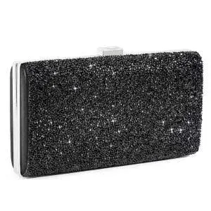 ELABEST Glitter Evening Clutch Bag Single Sided Diamond Bag Crossbody Purse Wedding Party Bag for Women