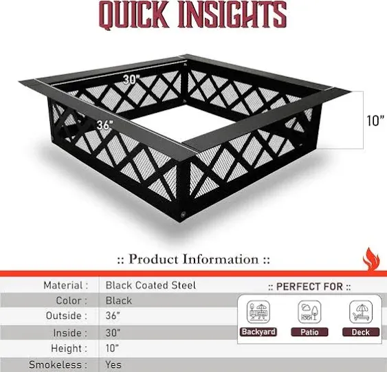 FEBTECH Smokeless Fire Ring Square