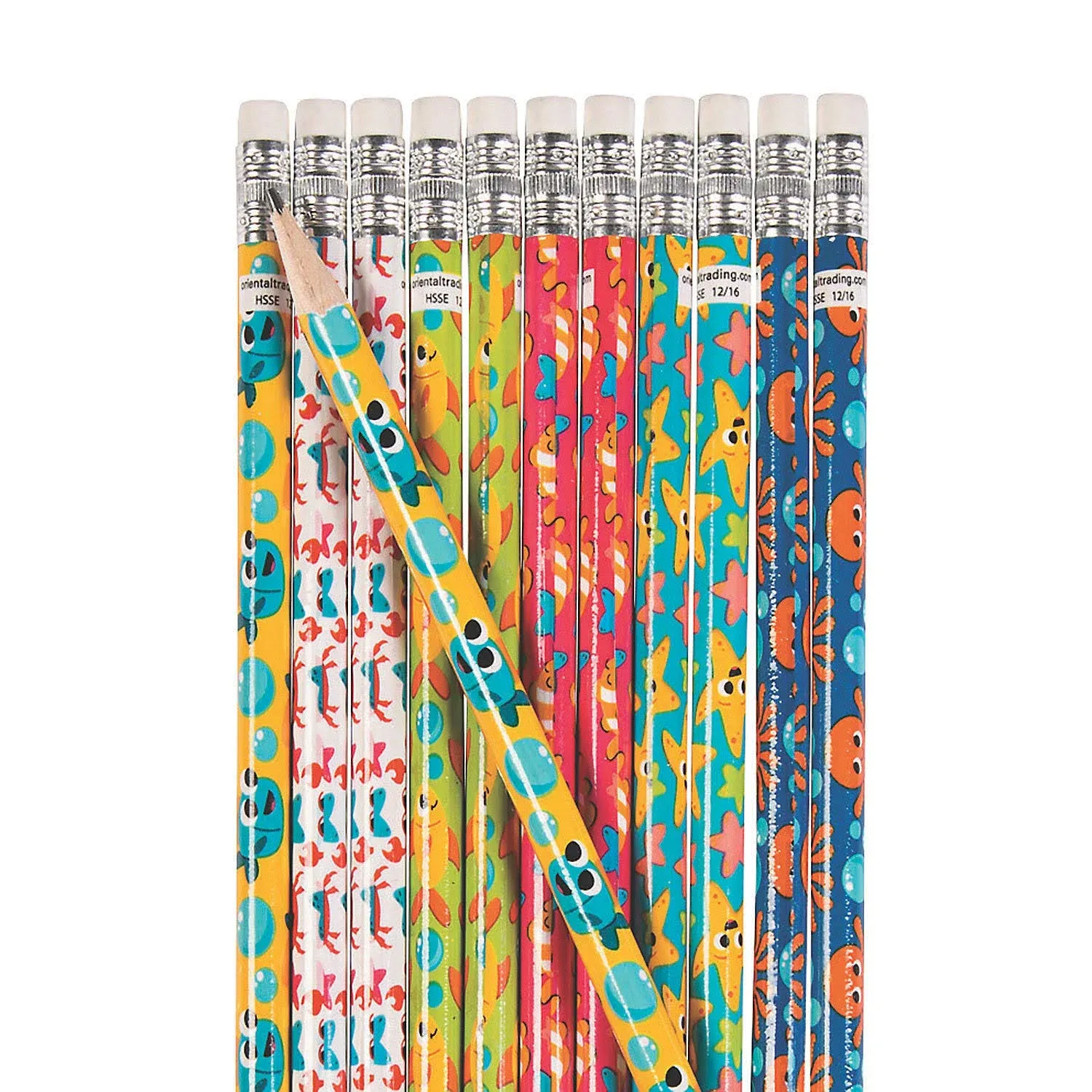 7 1/2 Under the Sea Animal Multicolor Wood Pencils - 24 Pc.