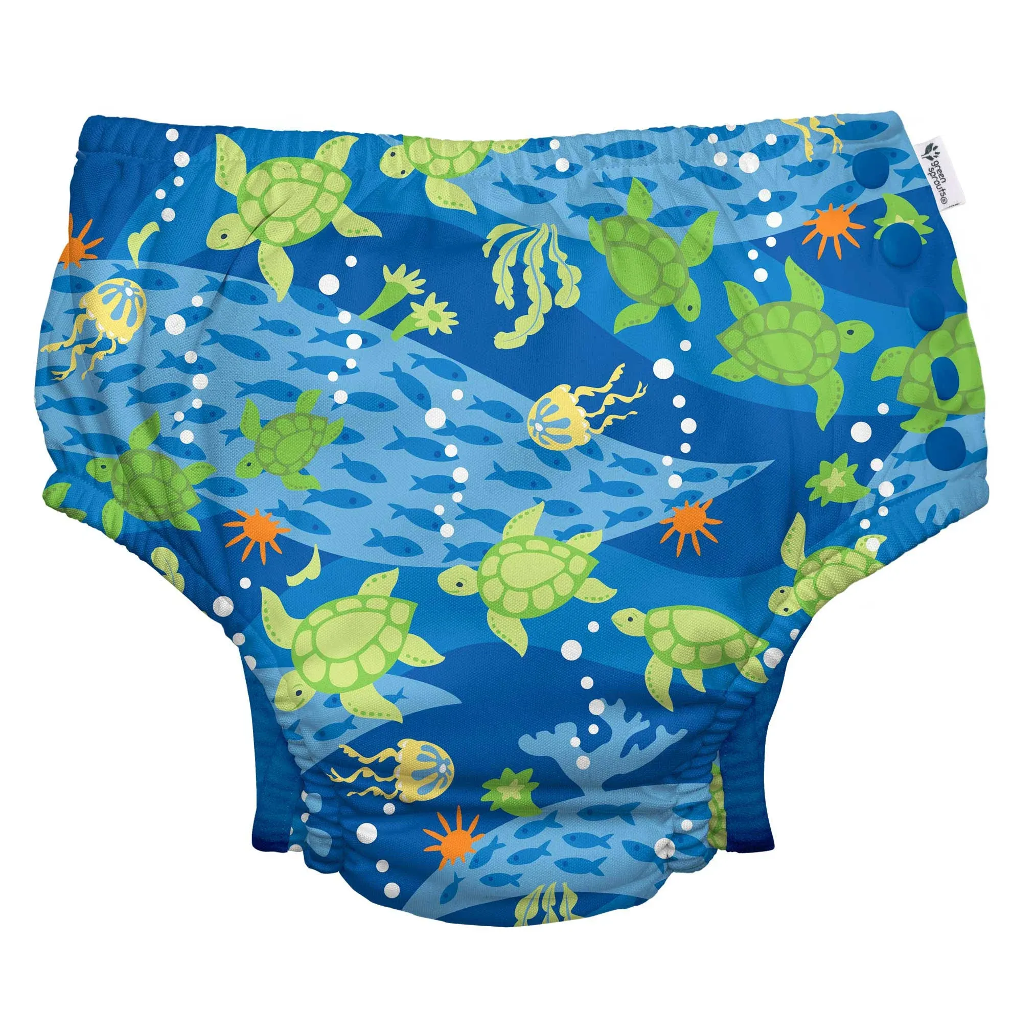 Green Sprouts Eco Snap Swim Diaper Royal Blue Turtle Journey