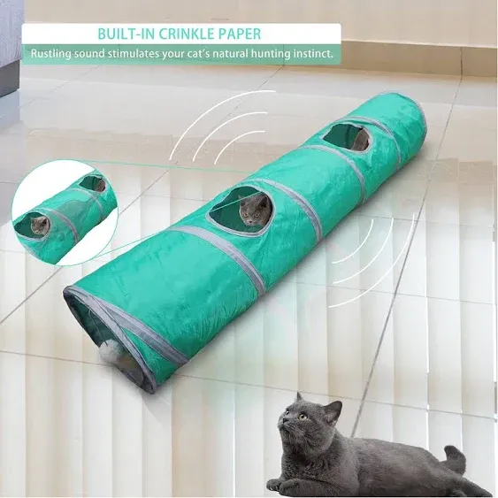 Petest Cat Tunnel for Indoor Cat Collapsible Cat Play Tube with Play Ball and ...