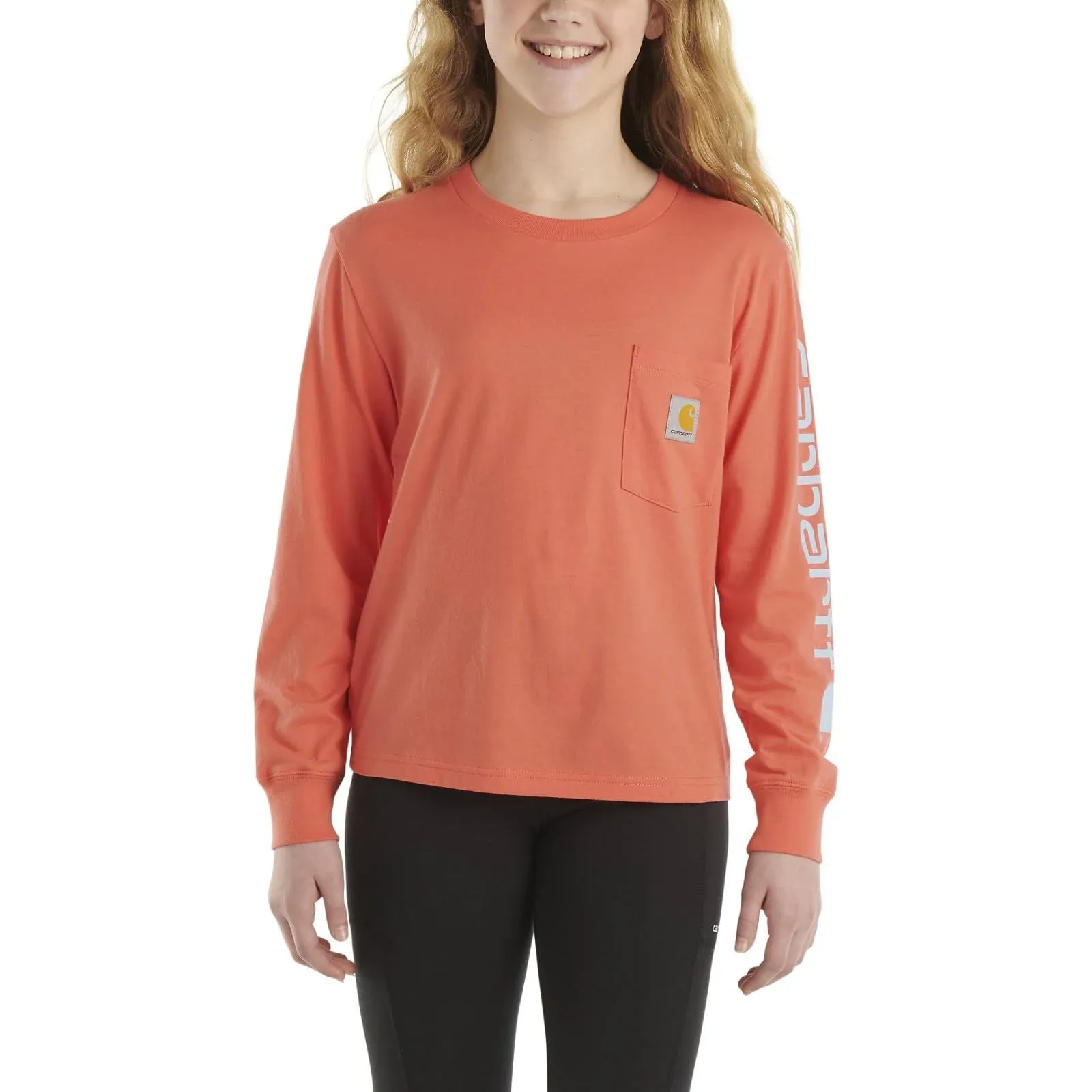 Carhartt Girls Graphic on Sleeve Long Sleeve Pocket T-Shirt