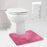 Walensee Bath Mat, High Pile Microfiber, Non Slip, Hot Pink, 20x24 inch, Bathroom