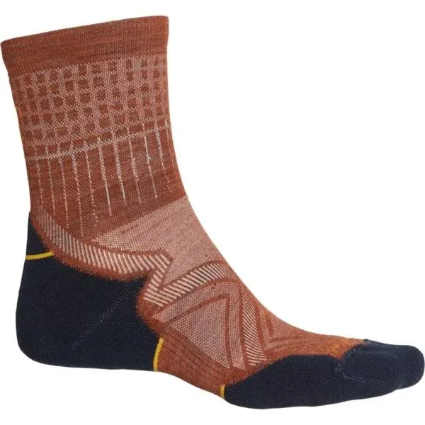 Smartwool Run Targeted Cushion Pattern Mid Crew Socks Picante Medium