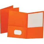 Oxford Twin-Pocket Folders, Textured Paper, Letter Size, Orange, Holds 100 Sheets, Box of 25 (57510EE)