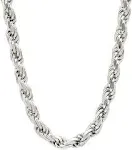 Savlano 925 Sterling Silver Italian Rope Diamond Cut Twist Link Chain Necklace