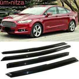 Fits 13-18 Ford Fusion Mugen Style Window Visors Rain Sun Guard Vent Guards 4Pcs