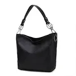 MKF Collection by Mia K Emily Soft Vegan Leather Hobo Handbag - Black