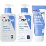 CeraVe Baby Bath Set | 8oz Baby Wash & Shampoo + 8oz Baby Moisturizing Lotion + 3oz Baby Healing Ointment | Fragrance, Parabens, Phthalates, & Tear