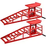 Stark Drive Up Ramp Low Profile Car Lift Service Ramps Auto Truck Trailer Garage Automotive Hydraulic Lift Repair Frame, Red