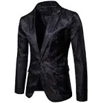 Cloudstyle Mens Slim Fit Paisley Suit Single Breasted Party Suit Jacket 1 Button Sport Coat